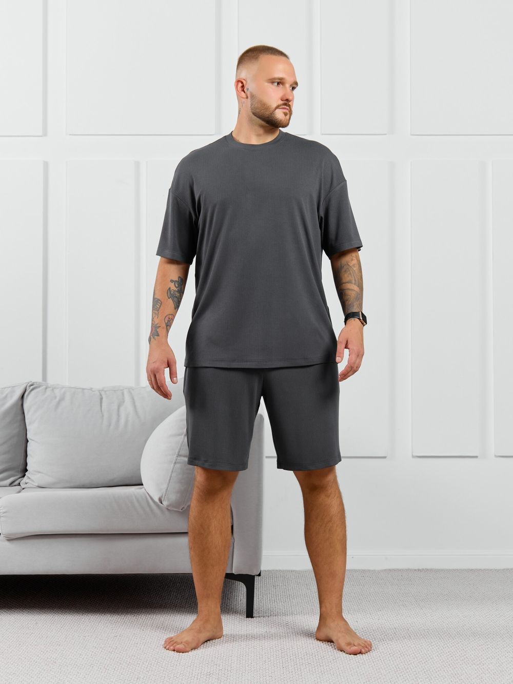 Фуфайка (футболка) мужская  Алессандро-1 Виотекс ГРАФИТОВЫЙ