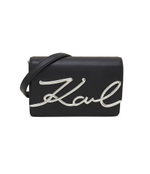 Кожаная сумка-месенджер signature Karl Lagerfeld - черный(235W3061)