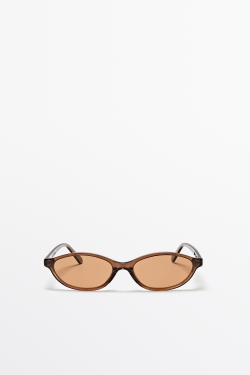 Massimo Dutti Овальные солнцезащитные очки, карамельный