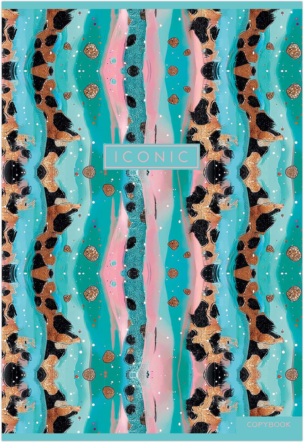 Тетрадь общая А4 96л. PASTEL GOLD LEOPARD, обложка - мелов.картон+софттач лак, скрепка