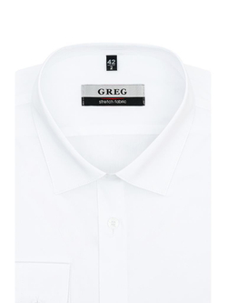 Сорочка GREG Super Slim fit 100/237/WH/ZN STRETCH "Однотон"