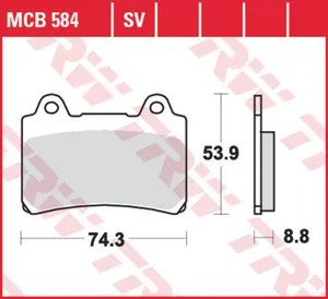 Колодки тормозные дисковые TRW MCB584