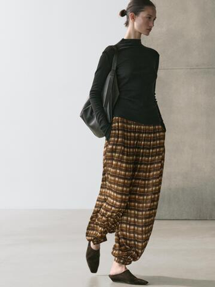 Massimo Dutti Свободные брюки-саруэль, горчично-желтый