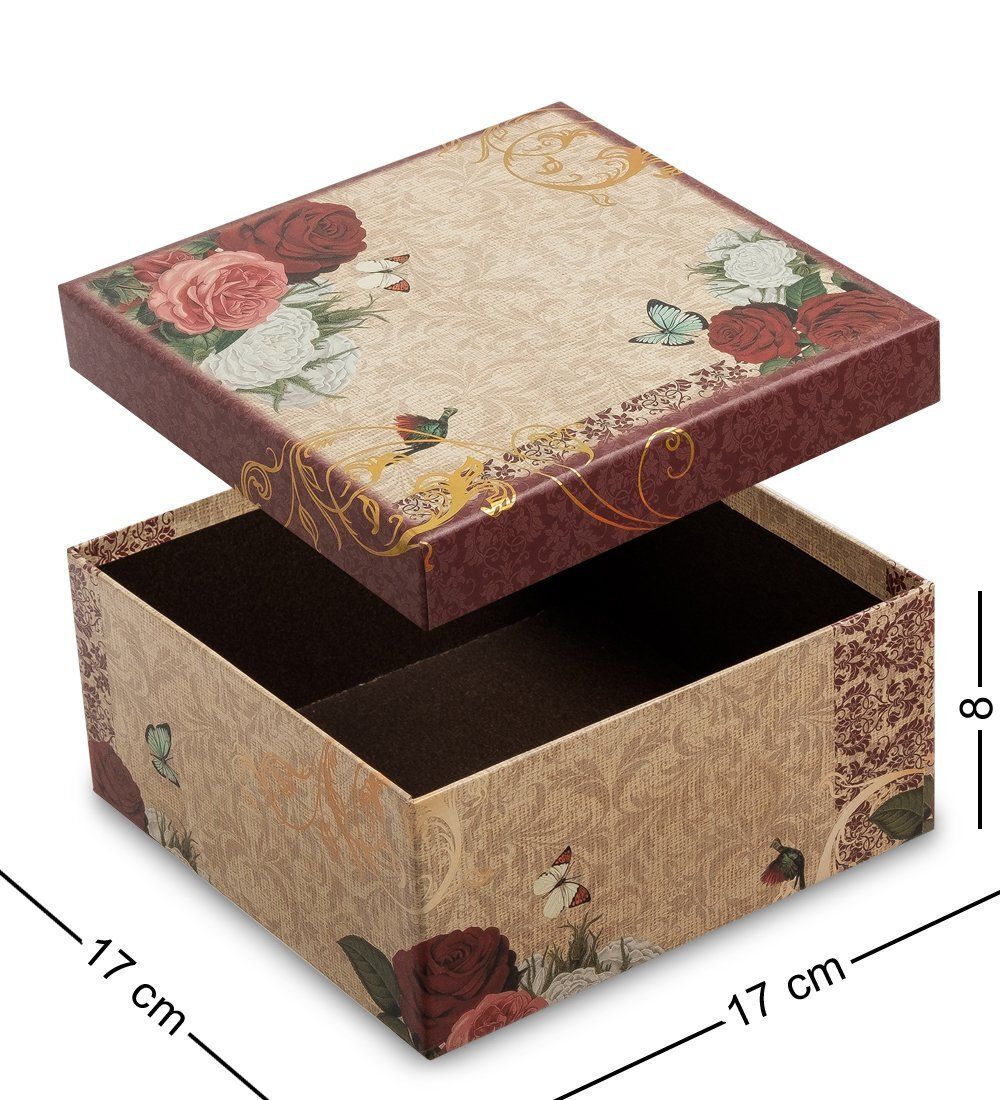 WG-09/2-B Коробка подарочная «Квадрат» цв.беж./бордов.