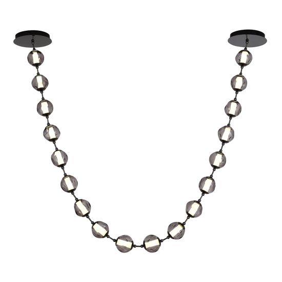 SL6520.403.18 Светильник подвесной ST-Luce черный жемчуг/прозрачно-дымчатый LED 1*90W 4000K HELMI