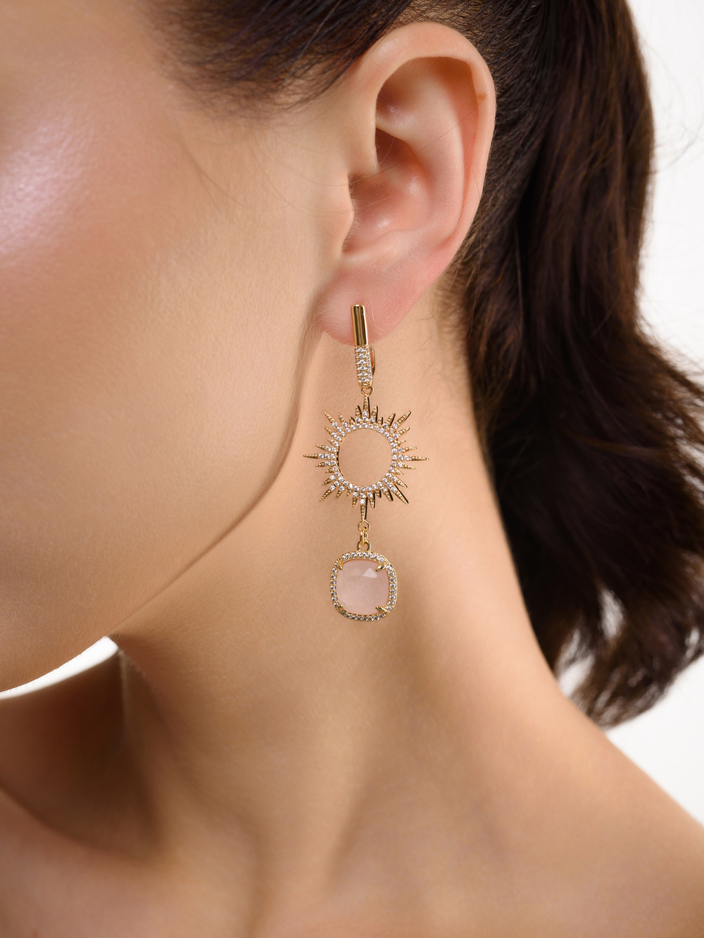 Серьги "Royal sun pink" Gold