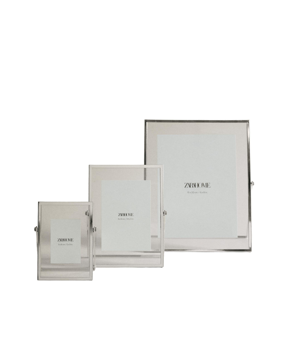 Zara Home Фоторамка из стекла, цвет серебристый, 13.4 см