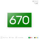 Номер на дверь 670, табличка на дверь для офиса, квартиры, кабинета, аудитории, склада, зеленая 120х70 мм, Айдентика Технолоджи