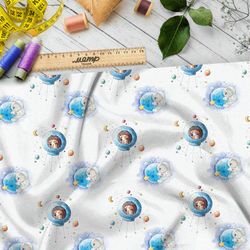 Ткань муслин космонавты и собаки