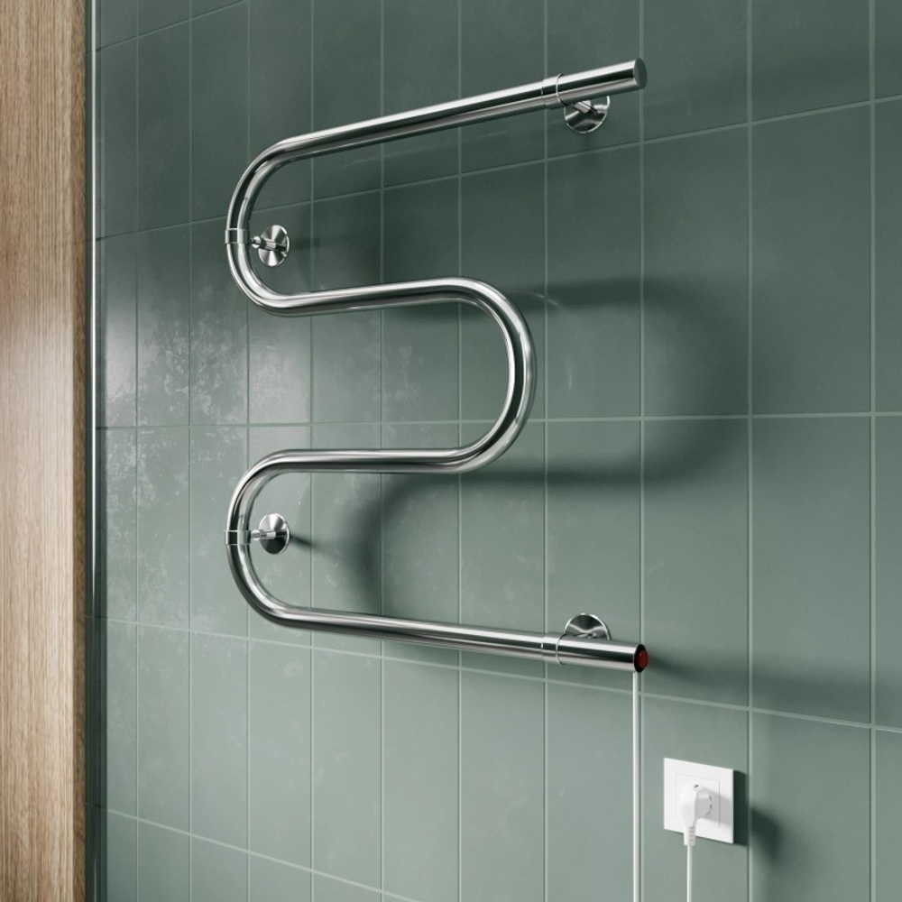 Полотенцесушитель MIXLINE SIMPLE M 50x50 (кнопочный выкл, 153 Вт) ХРОМ