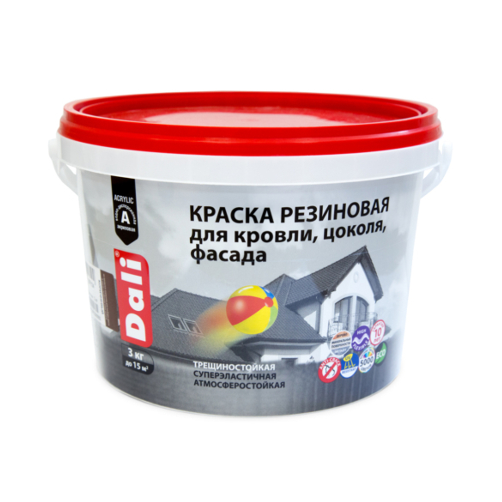 Краска резиновая "DALI" терракотовая 3кг "РОГНЕДА"