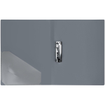 Папка с боковым зажимом А4 пластик, серая "Стандарт" (Стамм)