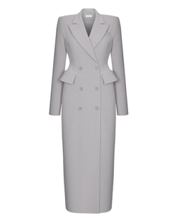Пальто-пиджак приталенное, серый