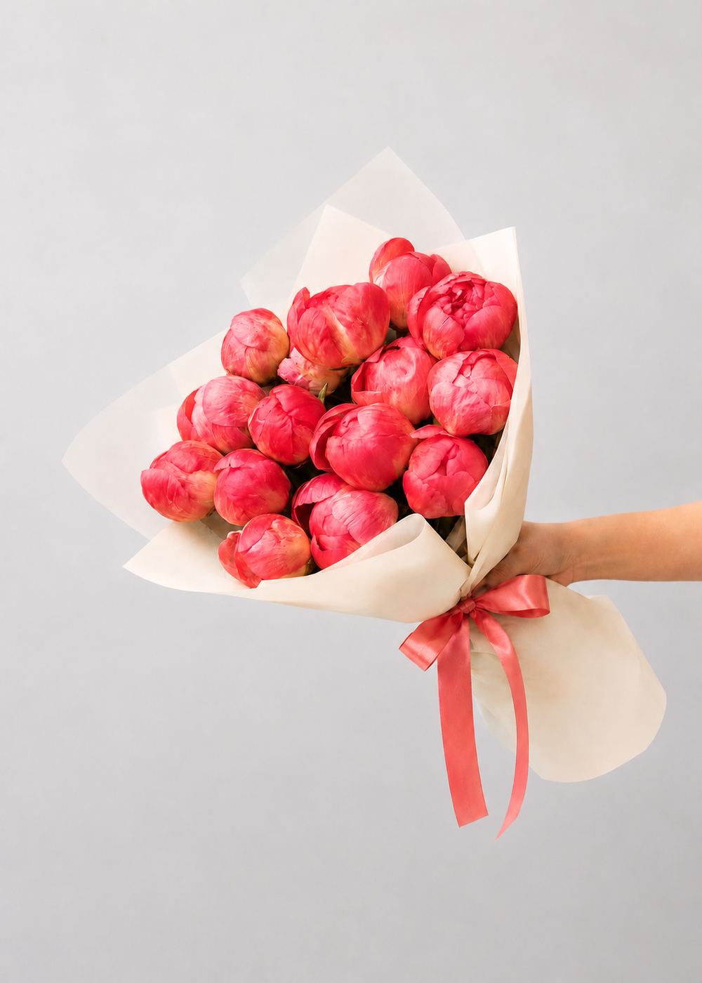 Букет из пионов Корал Шарм XL