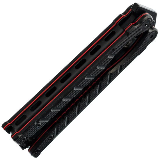 Нож-бабочка (балисонг) НОКС Ромул Black - черный клинок, сталь AUS-8, рукоять черный G10