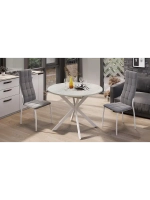 Стол кухонный Белый муар 100(131)х100х75 см