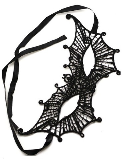 Ажурная черная кружевная маска "Женщина-вамп" (Цвет: черный)