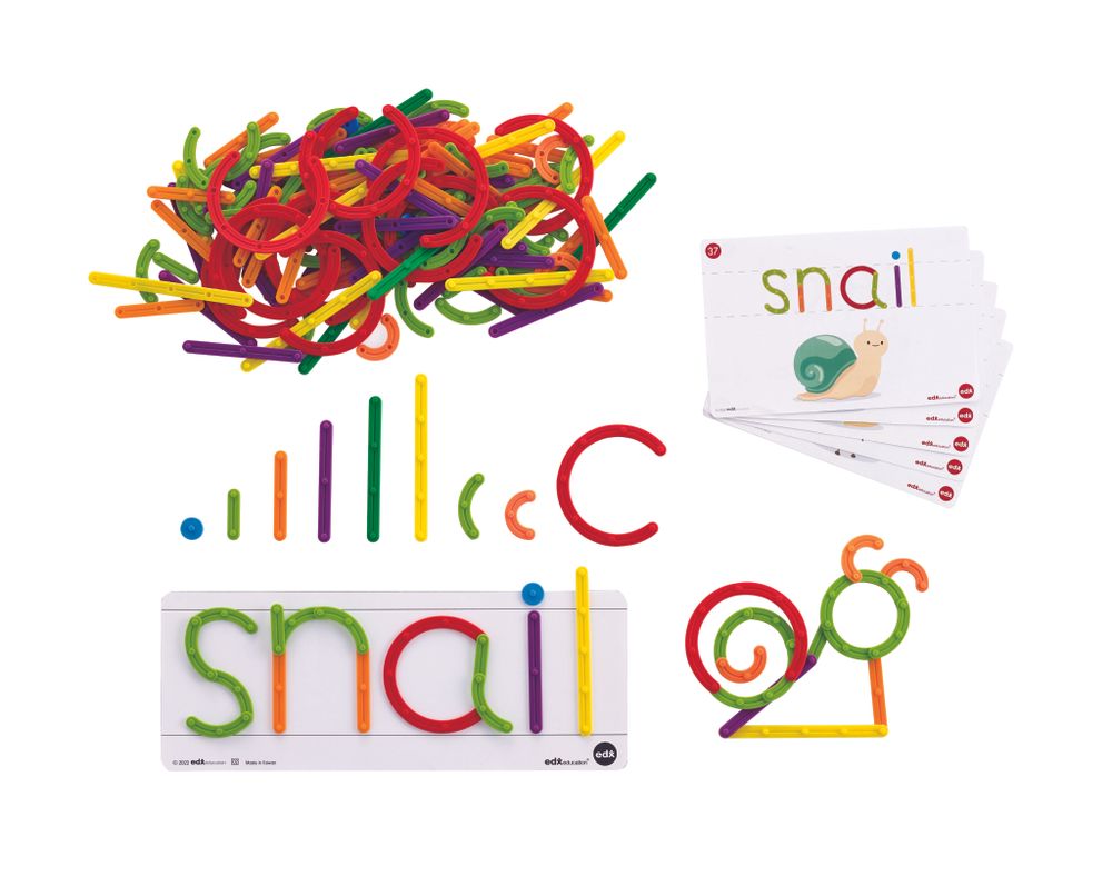 Палочки счетные Геостикс (200 дет.). Конструктор слов с карточками (23 шт.)