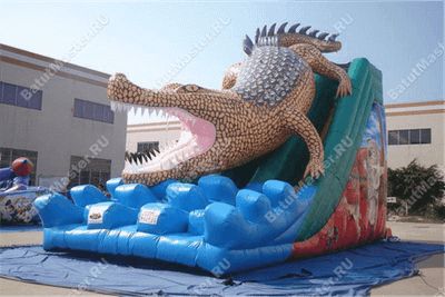 Надувная горка "Крокодил" 12*6*8 м