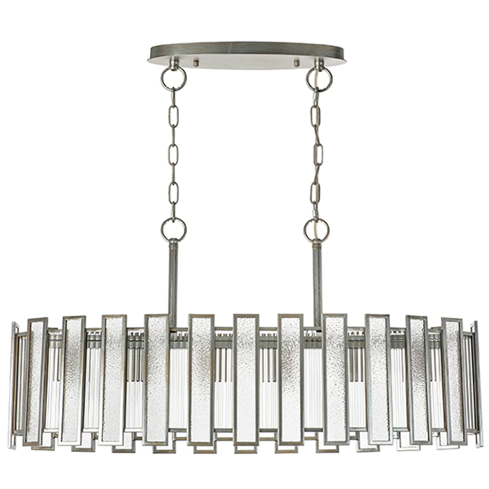 712164 Люстра AGAVE 6х40W E27 СЕРЕБРО С ПАТИНОЙ/ПРОЗРАЧНЫЙ