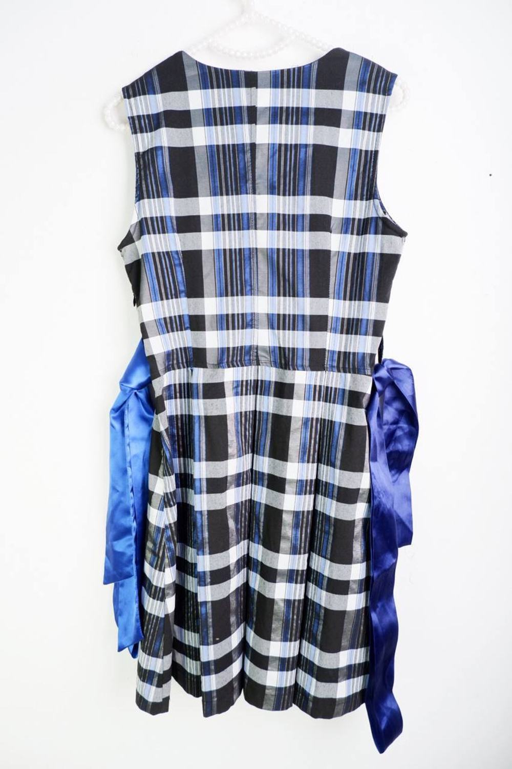 Платье Effective в клетку с атласным поясом, визуально 40 размер