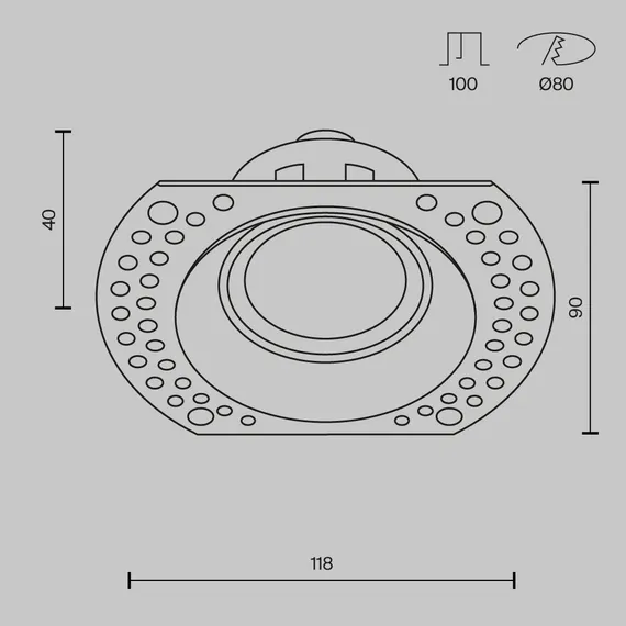 Встраиваемый светильник Точка / Dot 1*GU10 10 Вт Technical dl042-01-rd-w