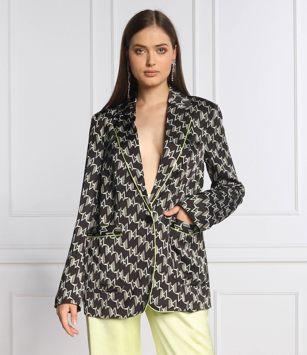 сатиновый пиджак monogram Karl Lagerfeld - черный(225W1406)