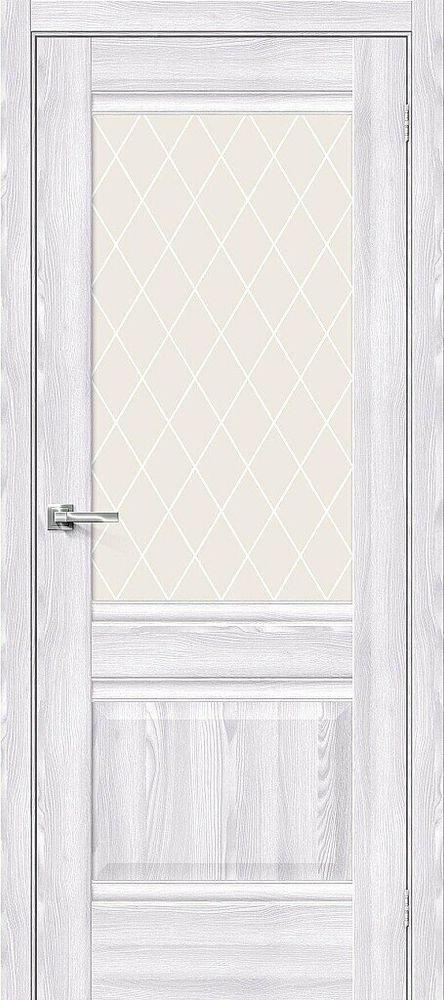Дверь Прима-3 / Цвет Riviera Ice / Стекло White Сrystal / Двери Браво