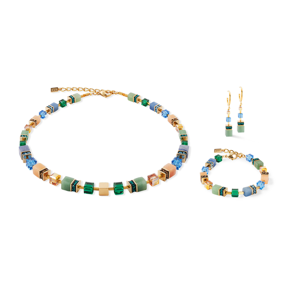 Колье Coeur de Lion Green-Blue-Peach 3039/10-0551