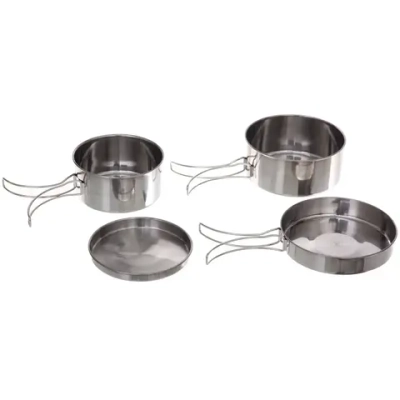 Набор посуды походной (2котелка 970мл и 700мл , сковородка 15*3см, тарелка 13*1см) CW-300