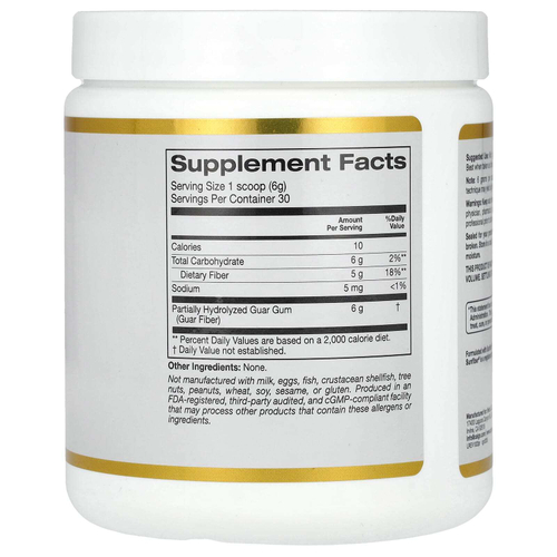 California Gold Nutrition, Пребиотическая клетчатка, 180 г (6,3 унции)