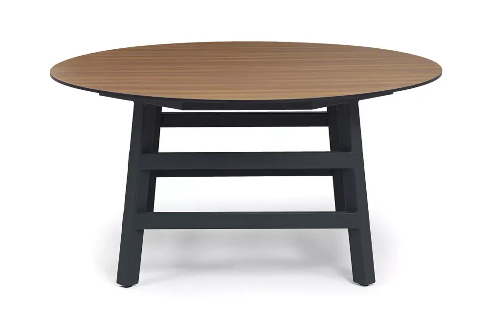 "Рио" стол из HPL круглый Ø160см, H75, цвет столешницы "дуб"