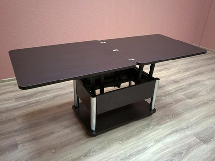 Стол-трансформер ГЗМИ Дебют 3, Венге темный/Ножки черные