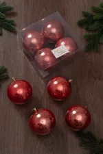 Набор новогодних шаров (4 шт) - перламутр