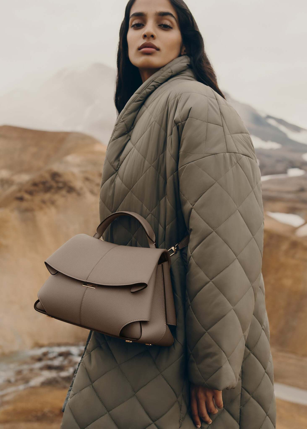 Сумка Polene Mokki EDITION TEXTURED TAUPE