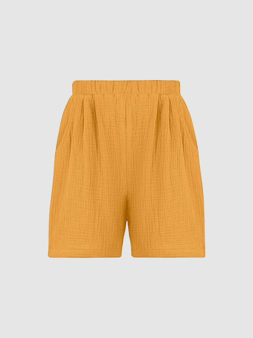 Шорты удлиненные Mjölk Mustard, из муслина