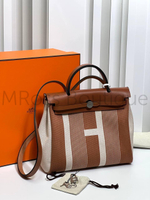 Женская сумка Hermes Herbag 31 Zip в коричневом цвете