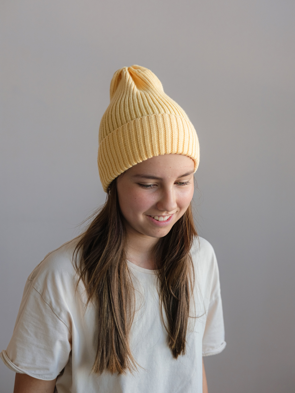 Шапка вязаная-резинка весенняя/осенняя КЭП(Шампань)