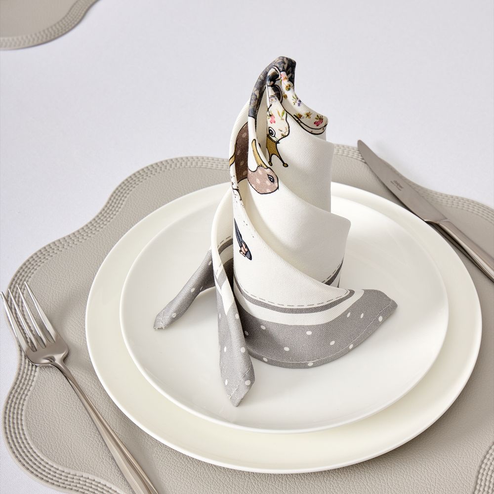 НАБОР САЛФЕТОК ИЗ 2-Х ШТ "FAMILY FARM" 40Х40СМ, ТВИЛ, 100% ХЛОПОК, СЕРЫЙ