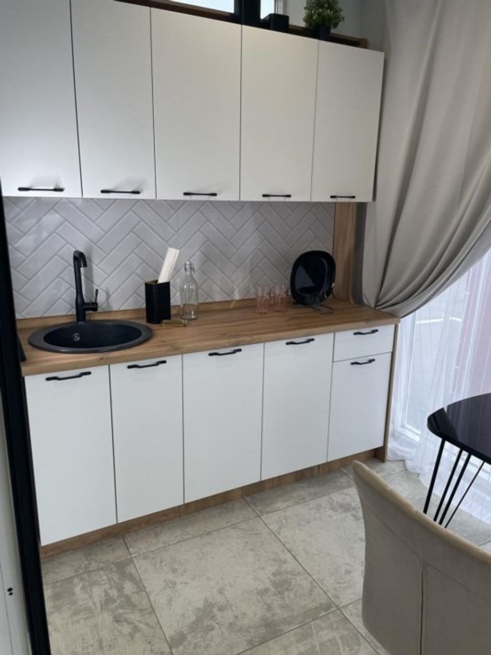Кухня Тина крафт/белый 1,8м