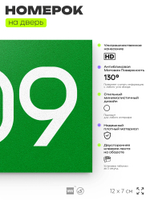 Номер на дверь 209, табличка на дверь для офиса, квартиры, кабинета, аудитории, склада, зеленая 120х70 мм, Айдентика Технолоджи