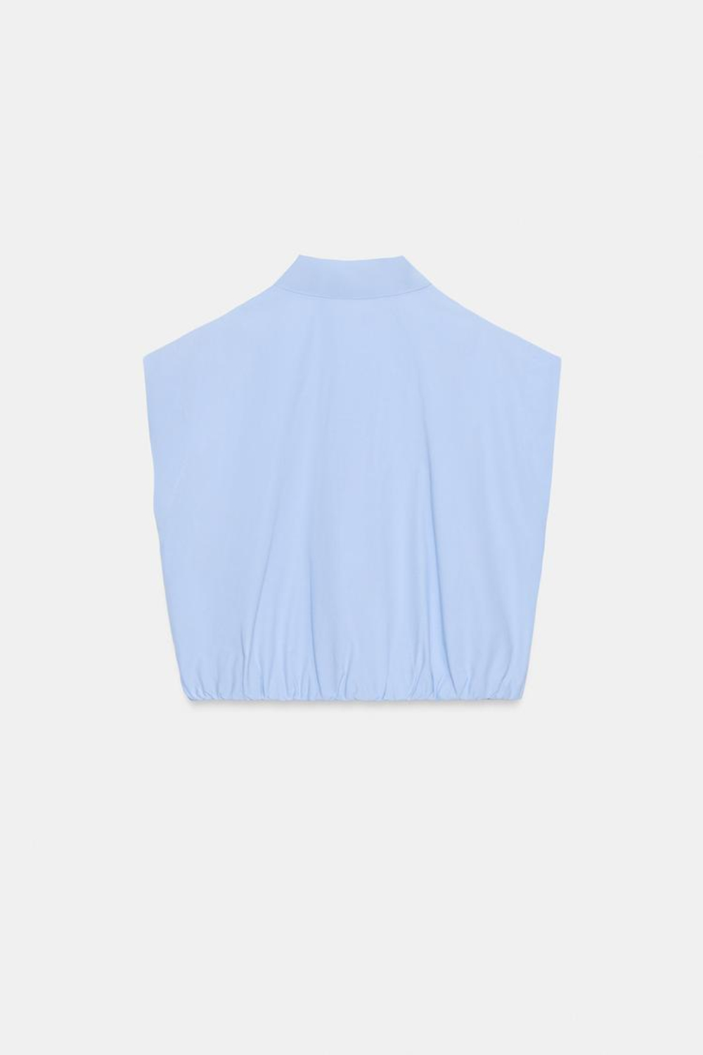 ZARA КОРОТКАЯ РУБАШКА-БАЛЛОН, ГОЛУБОЙ