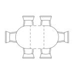 Стол стеклянный Woodville Кловис вставка стекло черный мрамор, черный