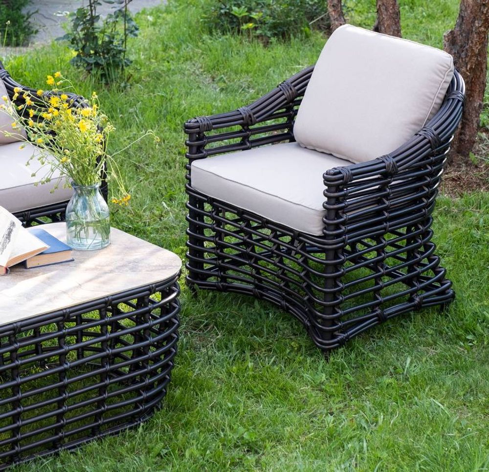 "Ницца" лаунж-зона из искусственного ротанга, цвет бронзовый