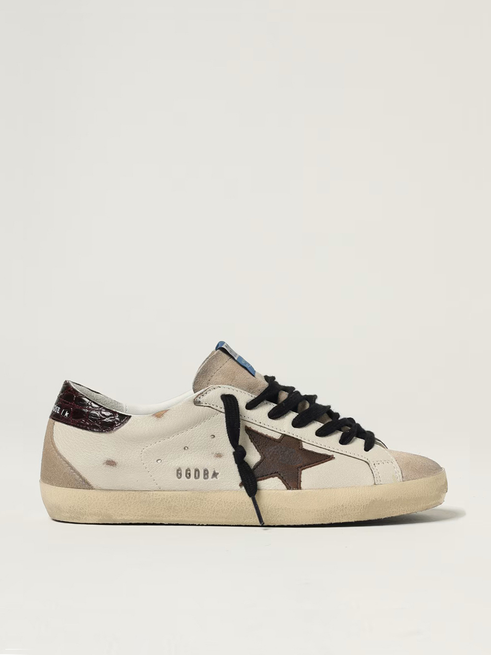 Кеды мужские Golden Goose Super-Star из белой кожи и серой замши