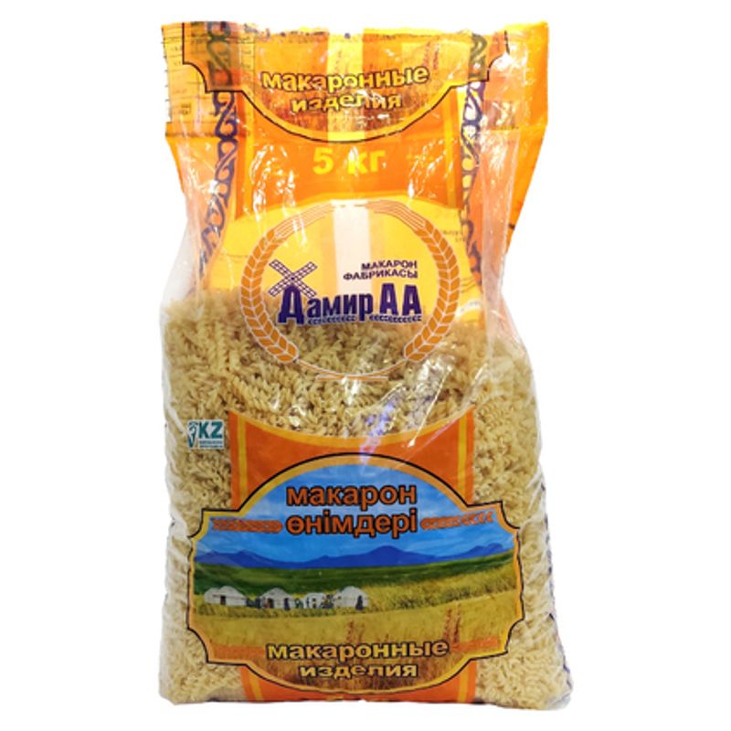 Макароны Дамир АА спиральки 5 кг/упак
