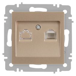 Розетка Intro Accent 6-303-04 информационная RJ45, IP20, СУ, шампань | Intro