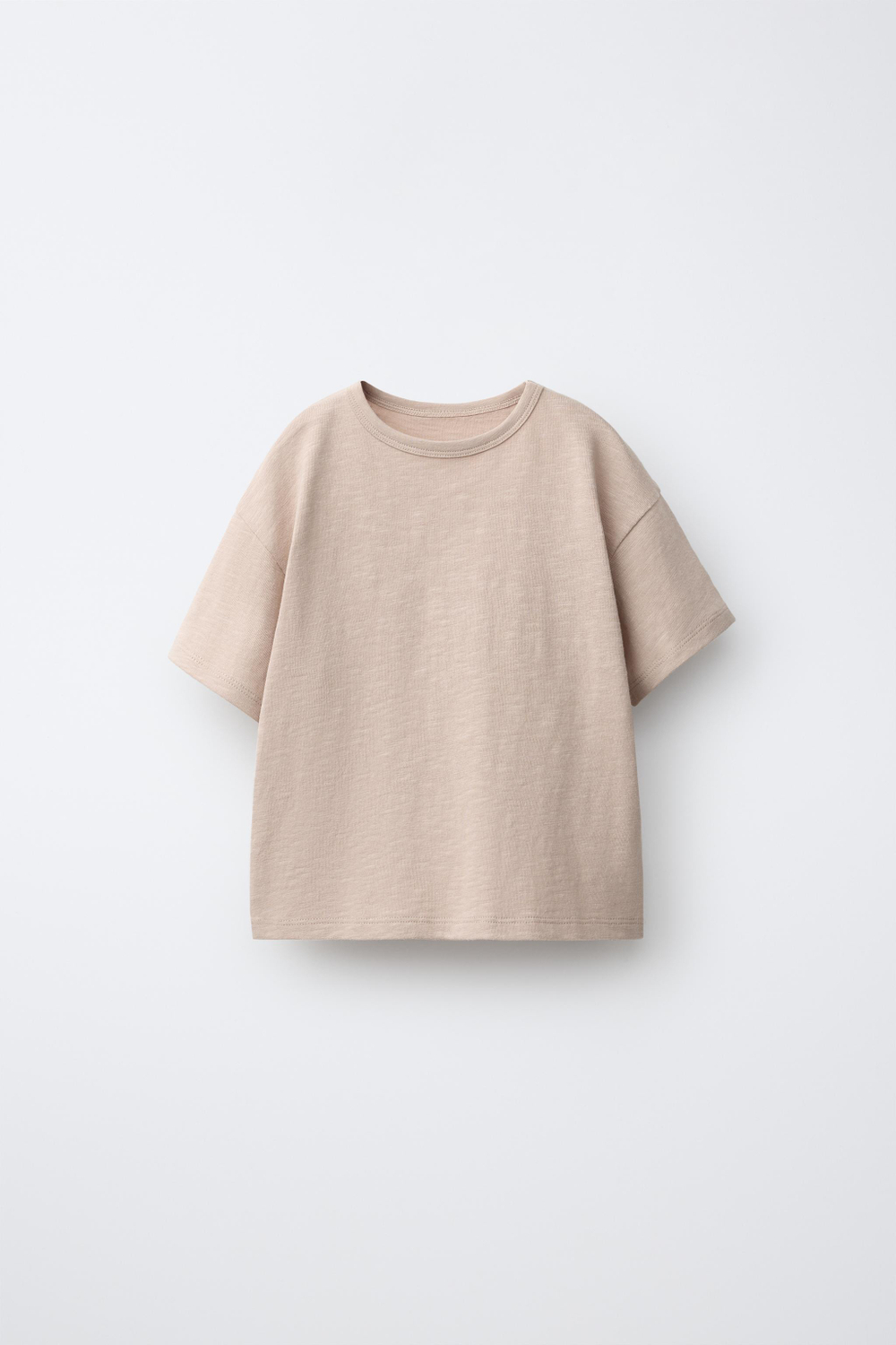 ZARA ОДНОТОННАЯ ФУТБОЛКА, РЫЖЕВАТО-КОРИЧНЕВЫЙ