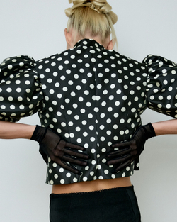 Перчатки короткие из черной сетки