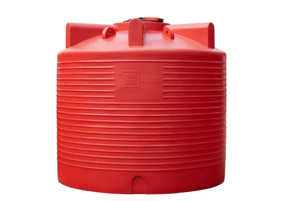 Емкость цилиндрическая транспортная Пластерра PT VLT 4500 л. (5000 л.) вертикальный (2000x2000x1870см;красный) - арт.561533
